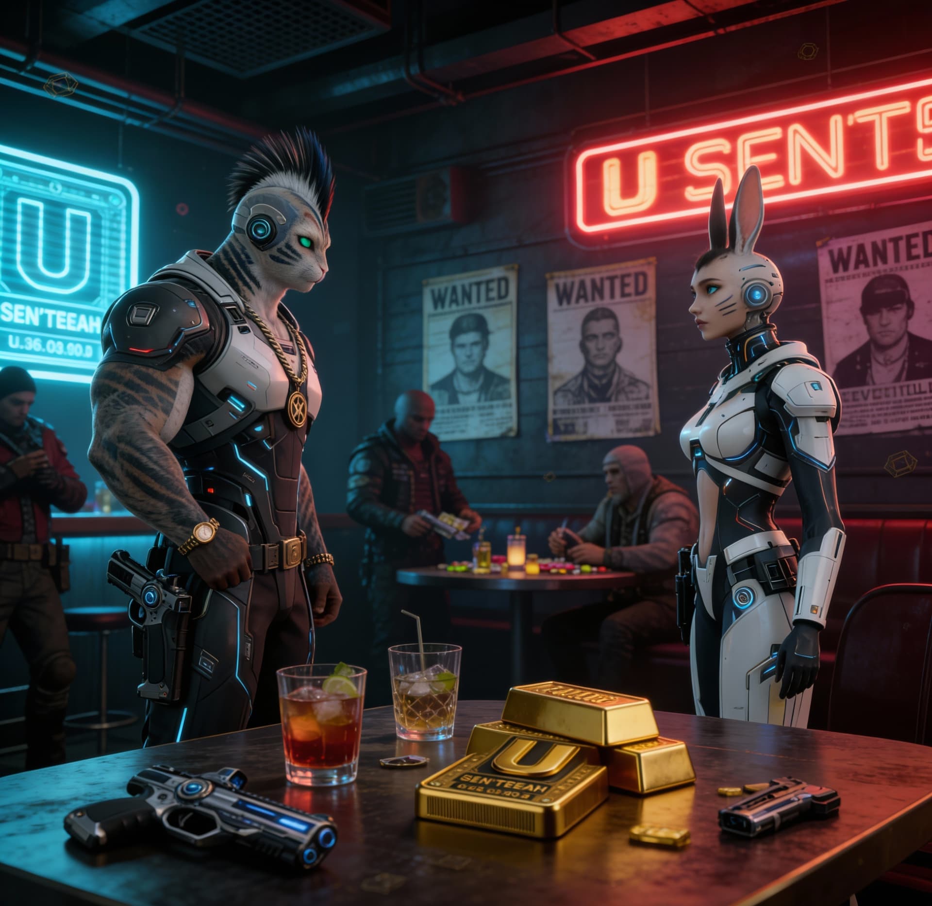 AI generated: Be inspired and create from the reference images, a Sci-Fi view of a futuristic underworld. Use the ...
