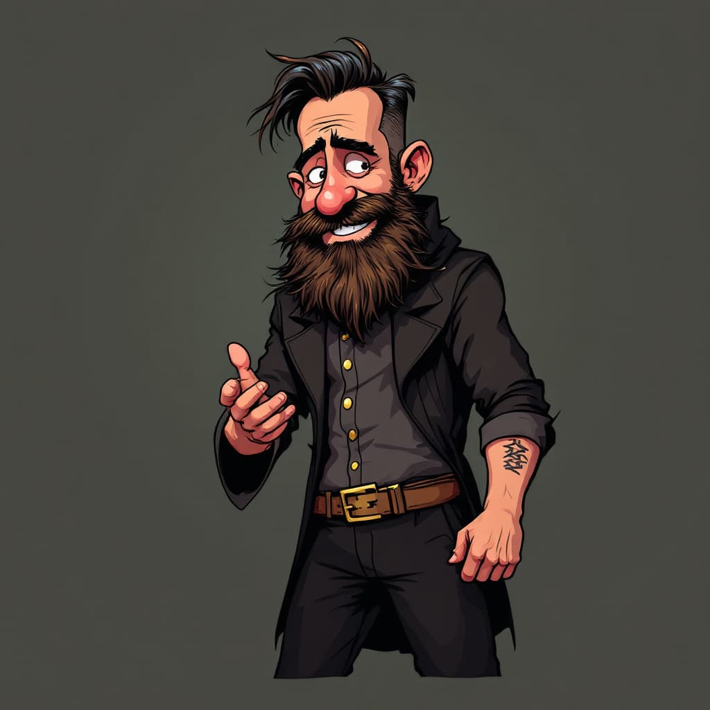 AI generated: Crea una caricatura de un hombre bíblico de cuerpo completo, con una larga barba y una expresión ami...