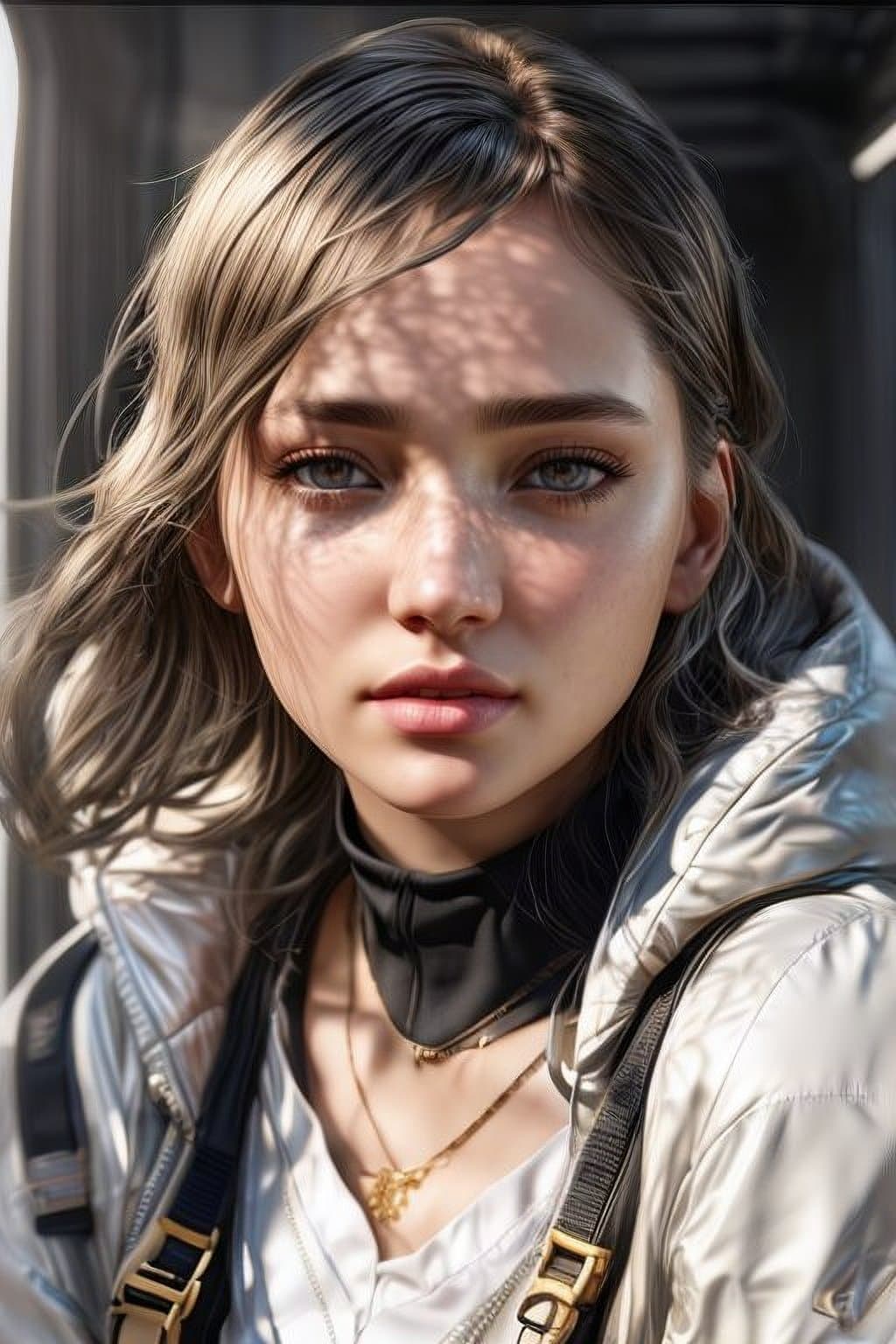 AI generated: Madeyewlook of YouTube (Alexys Fleming), ultra-detailed face, 24k, soft natural light, 85mm, sunshin...