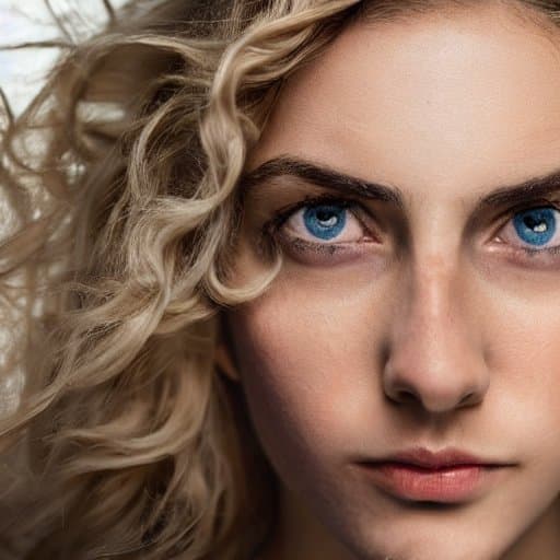 AI generated: 8k portrait photography of young italian woman, with wavy blonde hair, beautiful symmetrical face wi...
