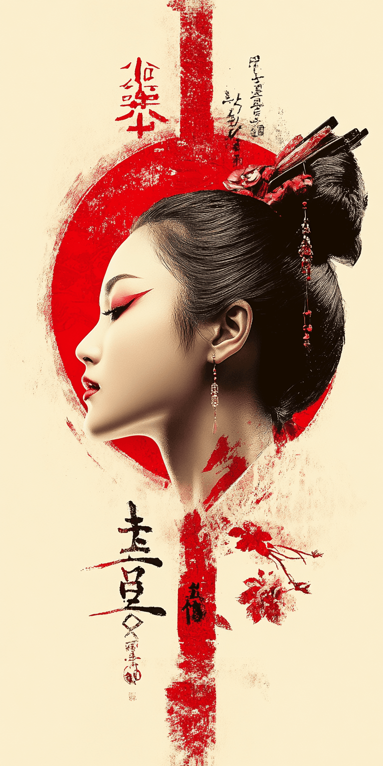 AI generated: ink painting of a Korean woman, 25-30 years old, Asian beauty standards --chaos 60 --ar 1:2 --person...