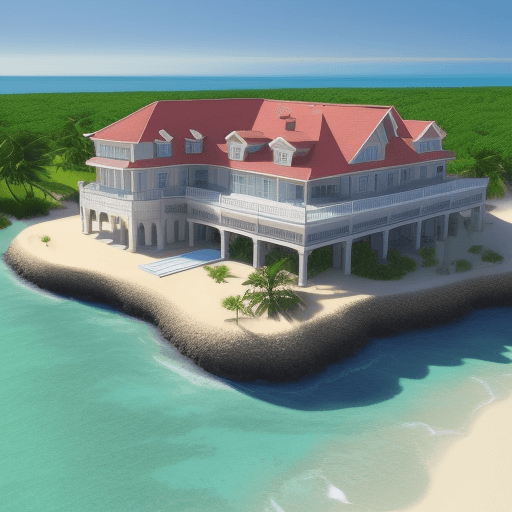 AI generated: realistic big house near beach