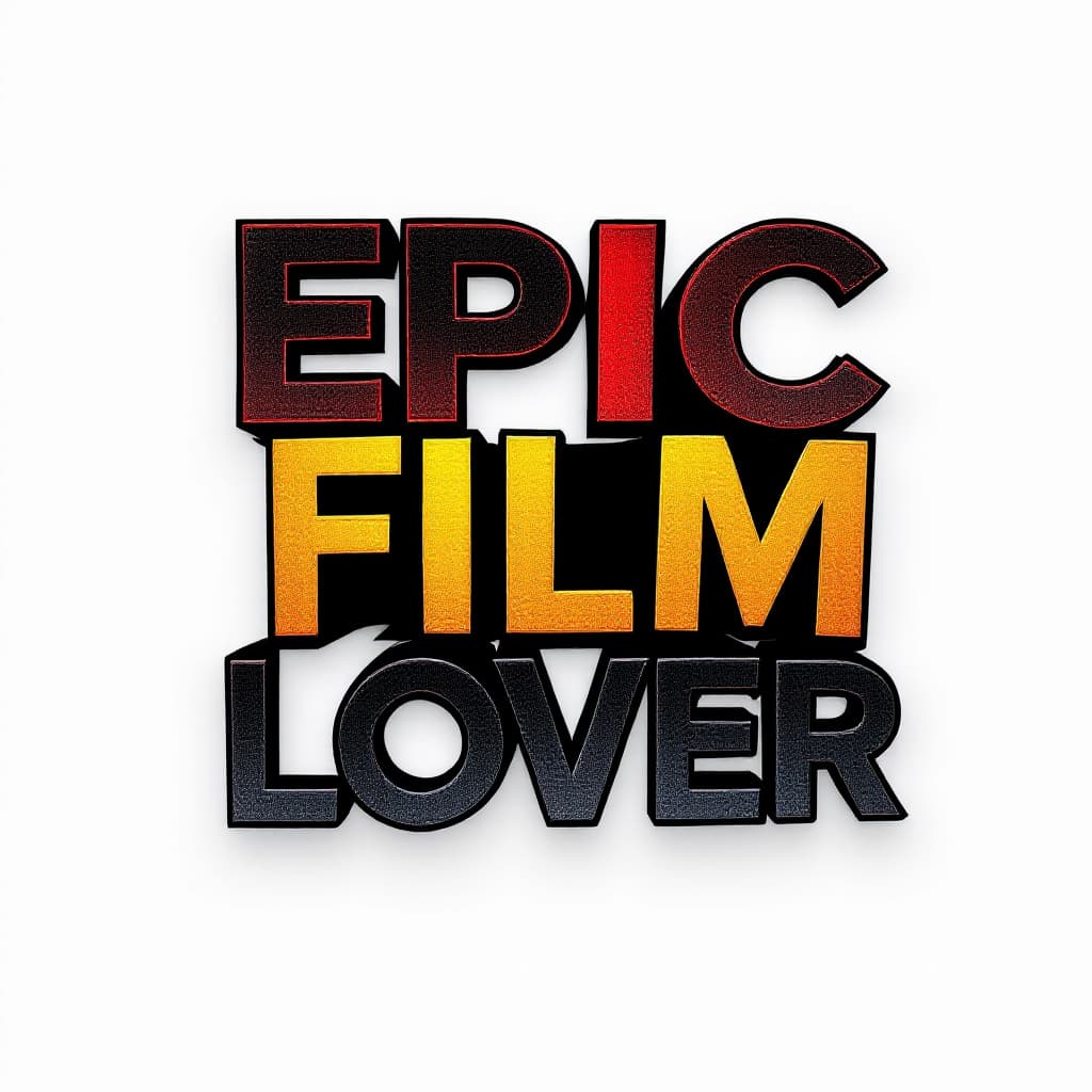 AI generated: Create a text-only design with the words 'Epic Film Lover' in a unique, artistic font. The design sh...