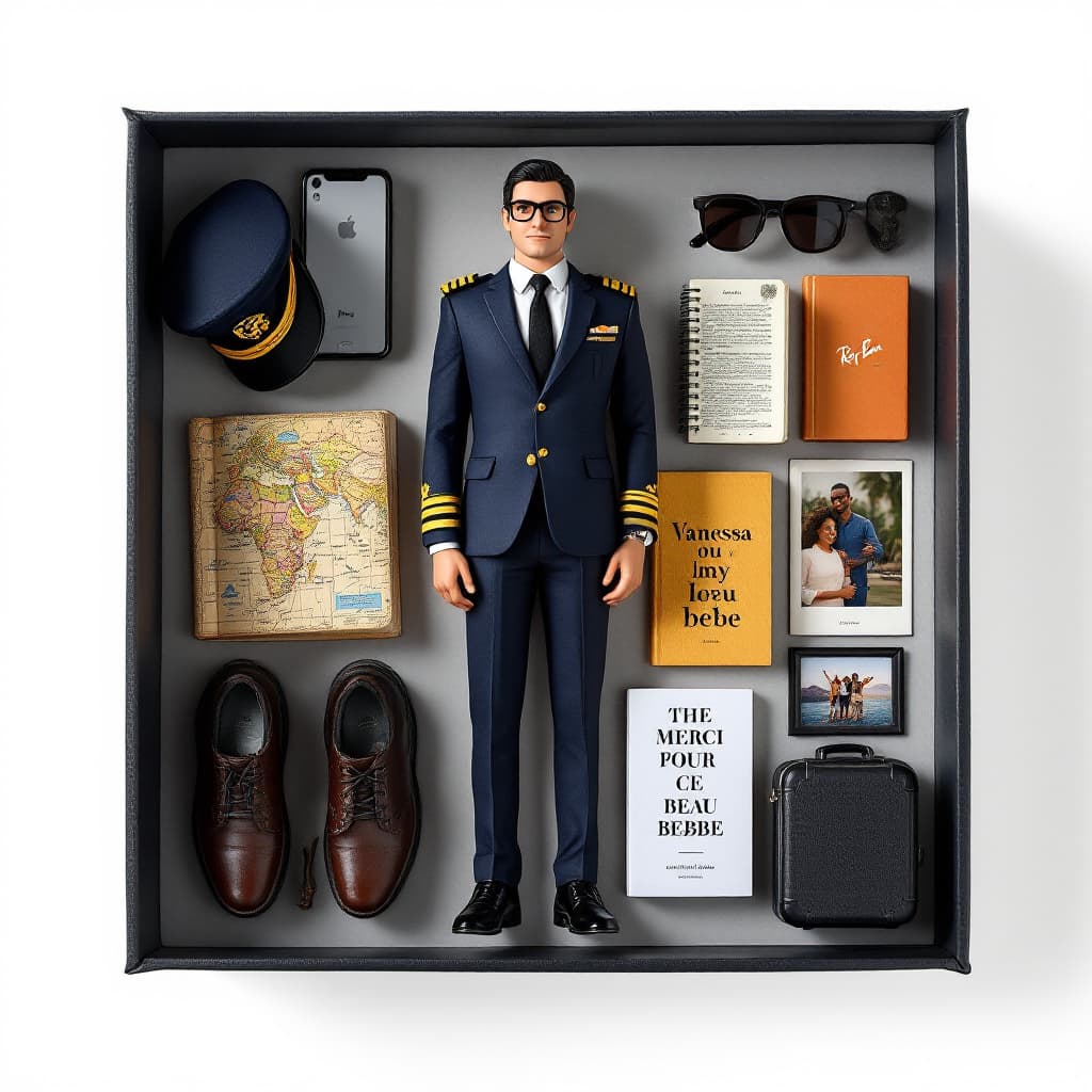 AI generated: Figurine box set in the image of the man in the photo to make a real reproduction of the man that he...
