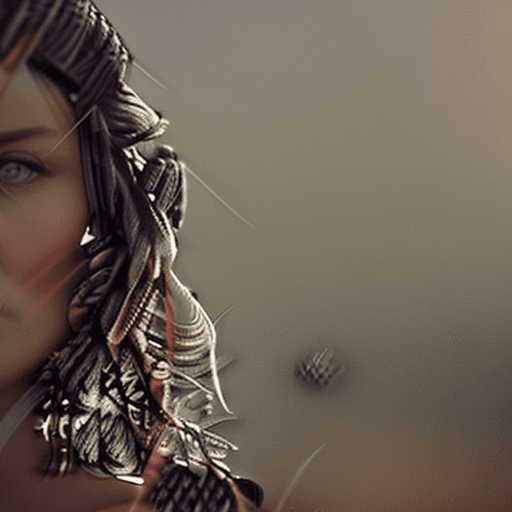 AI generated: Ultra realistic DSLR front portrait waist body photo of a viking woman warrior, blue eyes looking to...