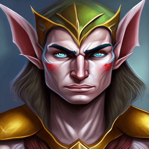 AI generated:  a photorealistic comic illustration of an elf warrior portrait, HD, vibrant