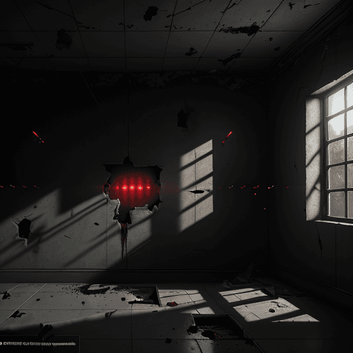 AI generated: wall with Bullet holes,black scratches،blood drops on wall, cinematic lighting, trending on artstati...