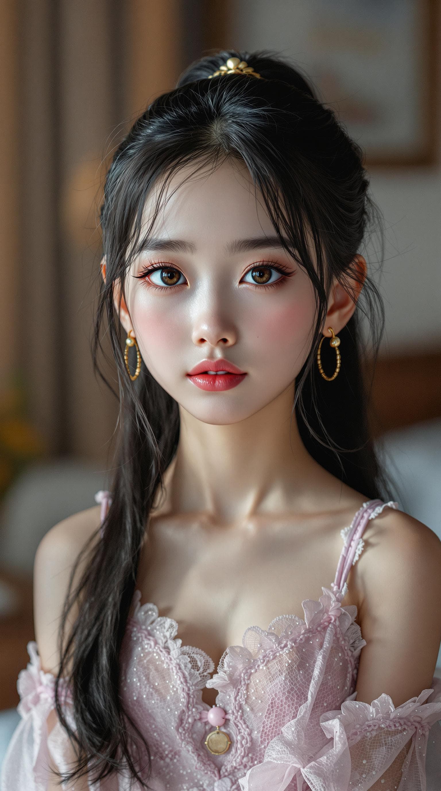 AI generated: a professional photo of a exceptionally beautiful girl in the world (age 7), (seven year old), north...