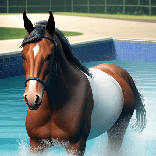 AI generated: horse in a pool