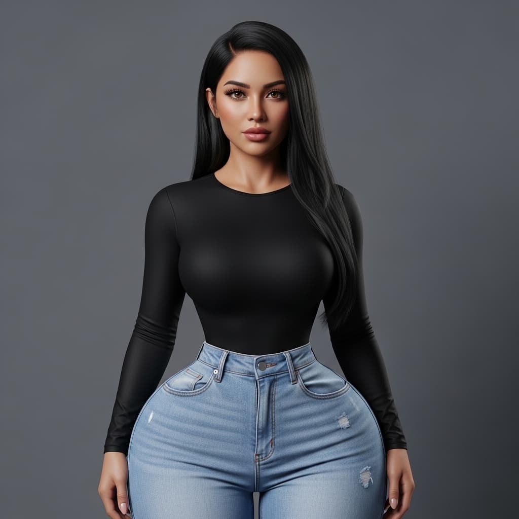 AI generated: Ultra-photorealistic full-body portrait of an adult woman (age 25+), Filipina/Asian appearance with ...