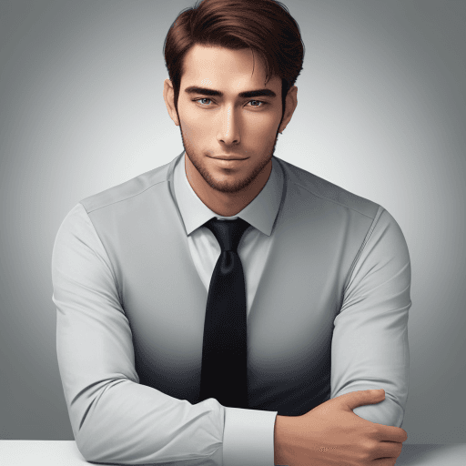 AI generated: handsome business man with crossed hands