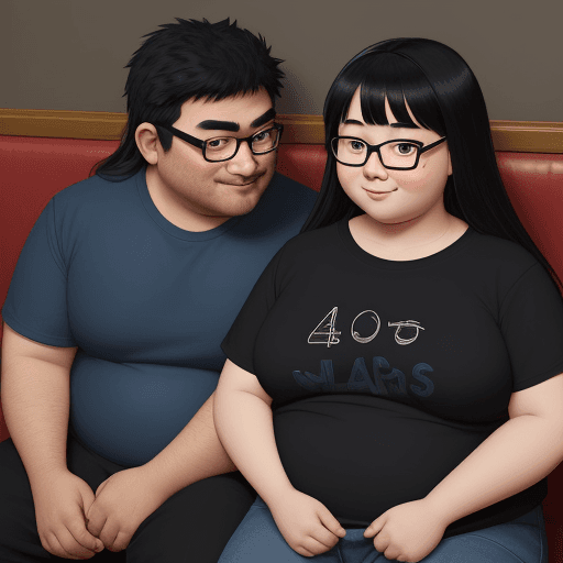 AI generated: Two Asians face forward. A 40-year-old father and a 15-year-old girl were sitting very close to each...