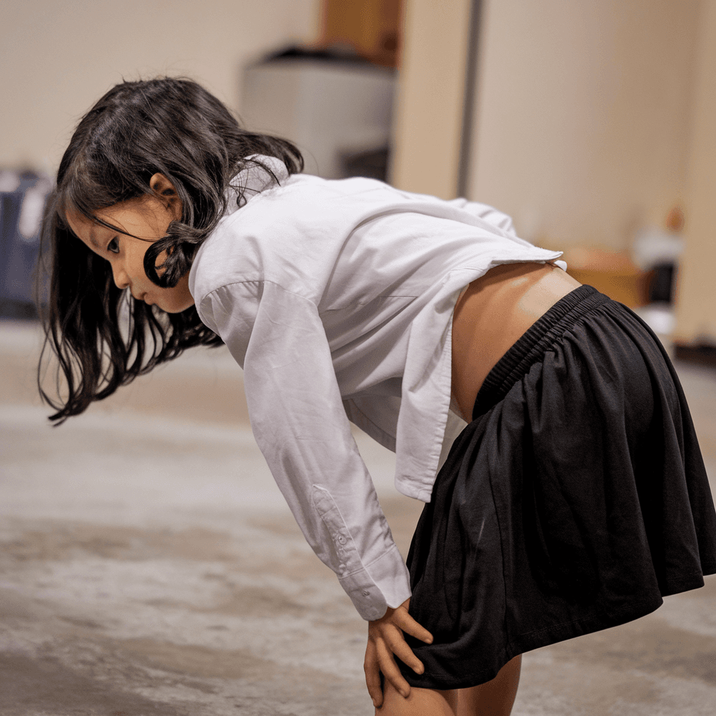 AI generated: Girl bent over 