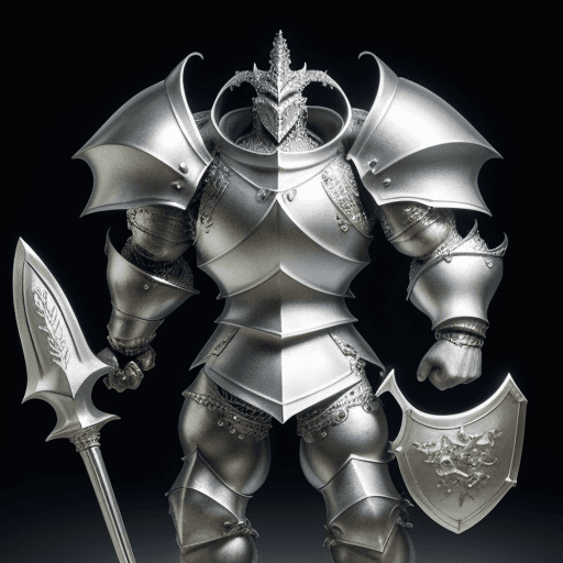 AI generated: Photo of a ultra realistic of a strong antropomorphic mexican paladin knight with his shiny armature...