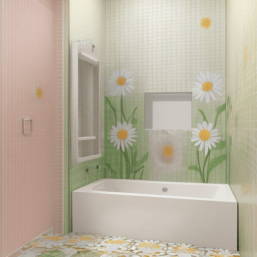 AI generated: 	Image full color ultra gloss 3D  daisies—tile—ar3:2—q2—s250