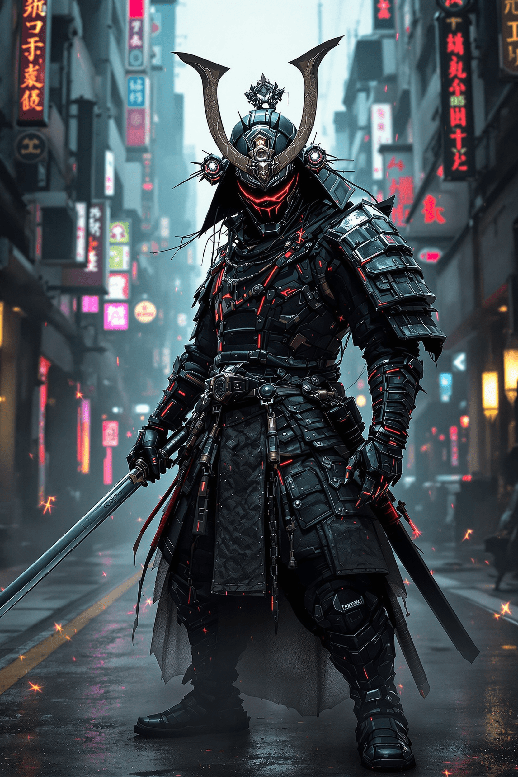 AI generated: cyberpunk samurai