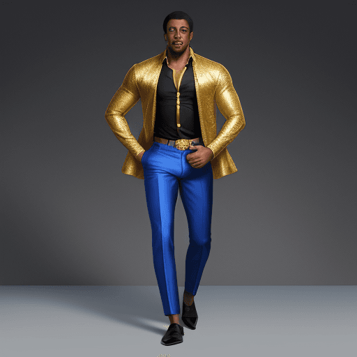 AI generated: A graphic of a standing blackman cradling a huge pencil dressed in a gold shirt with sleeves rolled ...