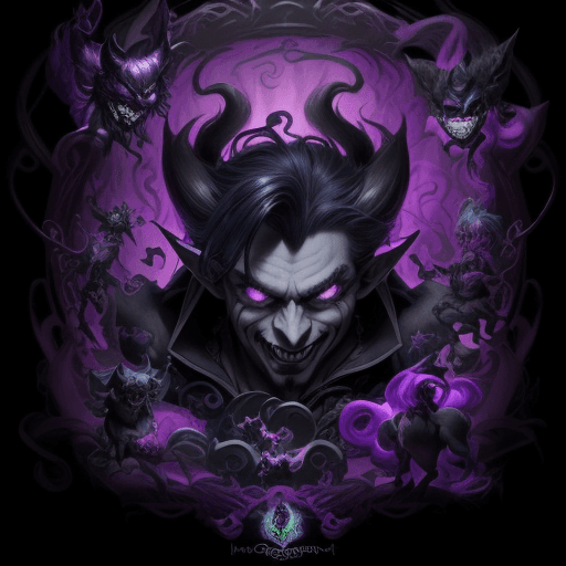 AI generated: Enter the shadowy realm of darkness and mischief as you envision a captivating scene featuring the m...
