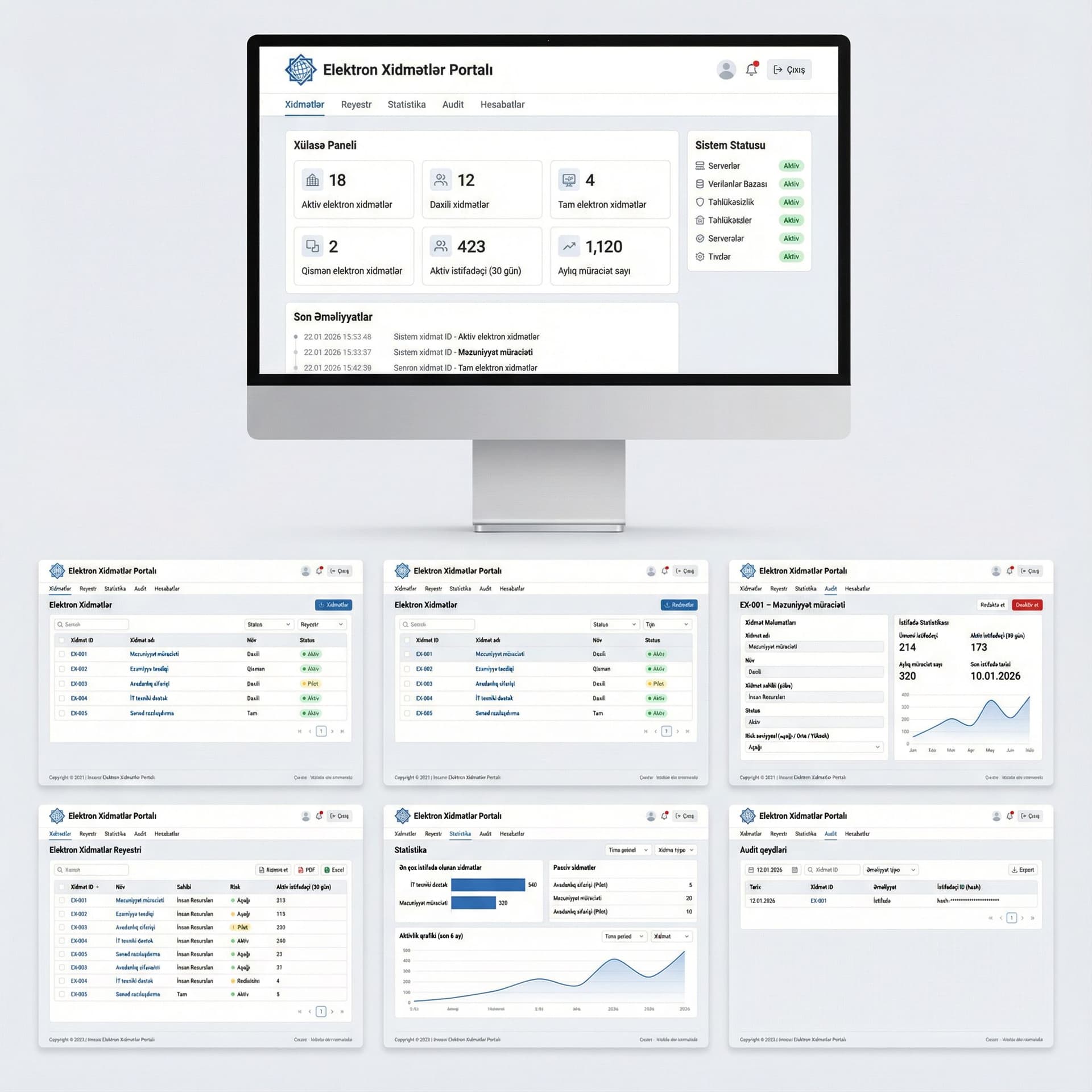 AI generated: Prompt:

Design a modern, enterprise-grade Internal Electronic Services Management Portal for a corp...