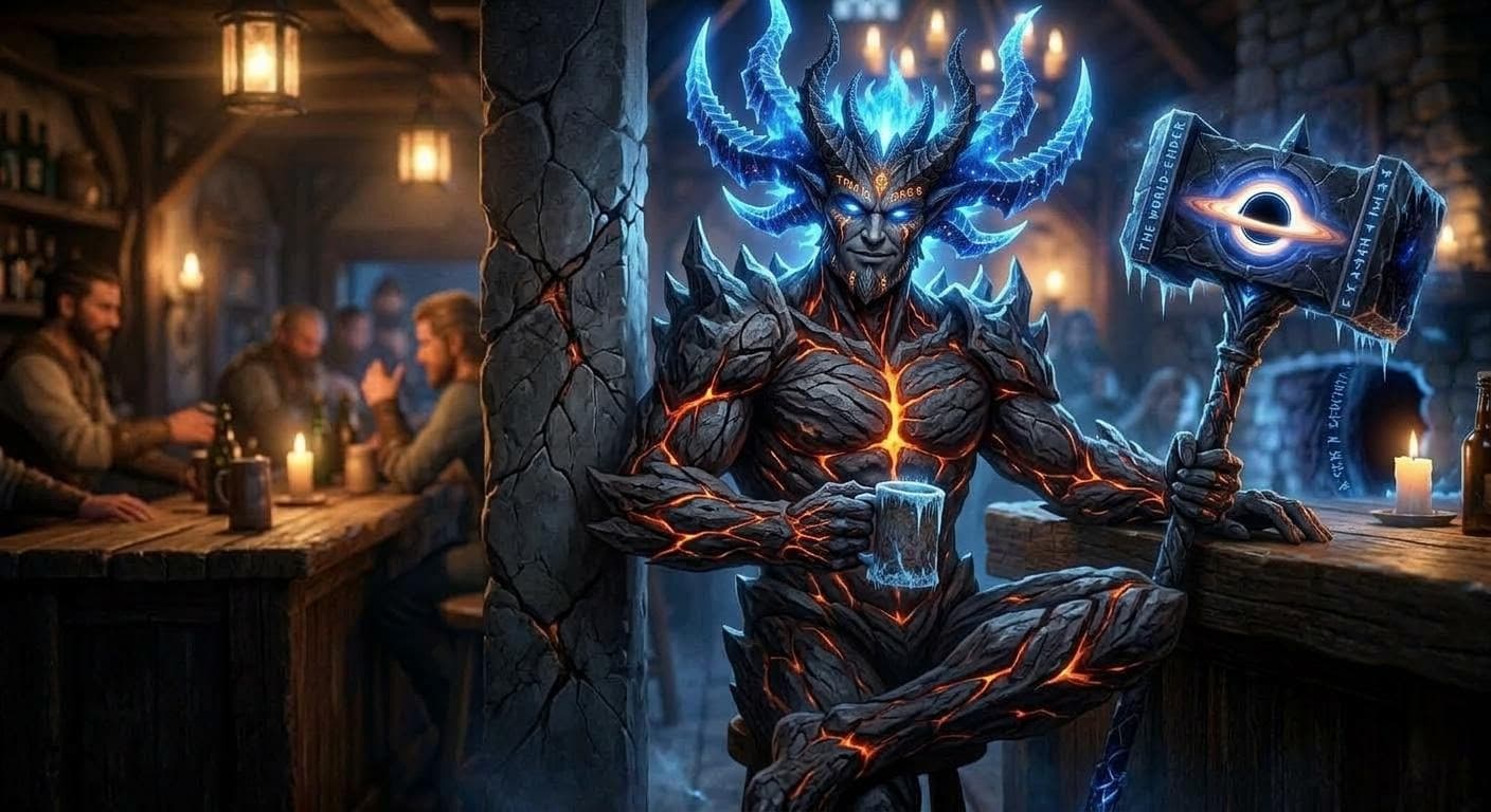 AI generated: While keeping his relaxed our make this demon look more like demon that could easily destroy the wor...