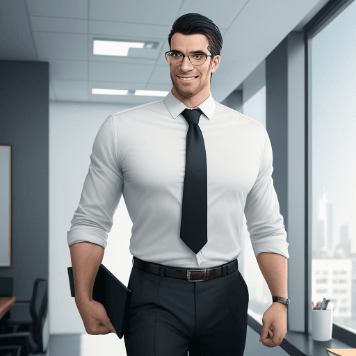 AI generated:  tall and strong , handsome face feature, slice smile, big eyes,with masculine face feature, friendl...
