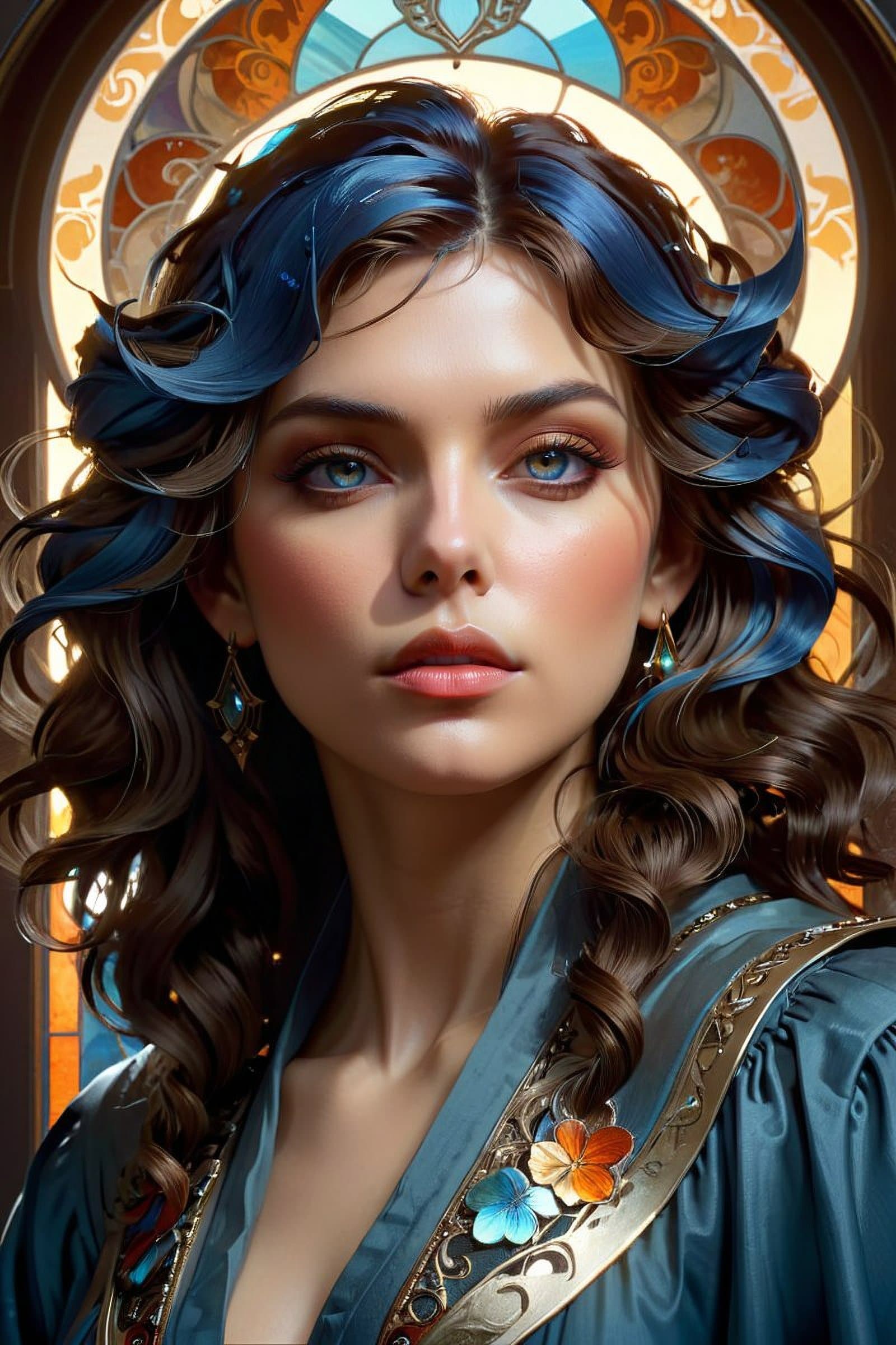 AI generated: Head and Shoulders portrait, 8k conceptual portrait by Greg Rutkowski, Artgerm, WLOP, Alphonse Mucha...
