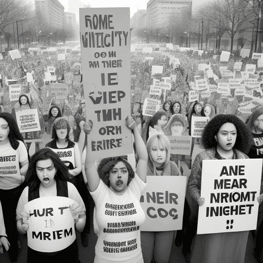 AI generated: Illustrate the strength and diversity of the feminist movement through a visually compelling image. ...
