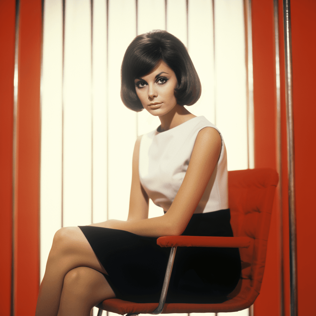 AI generated: woman, 1960's, sitting 