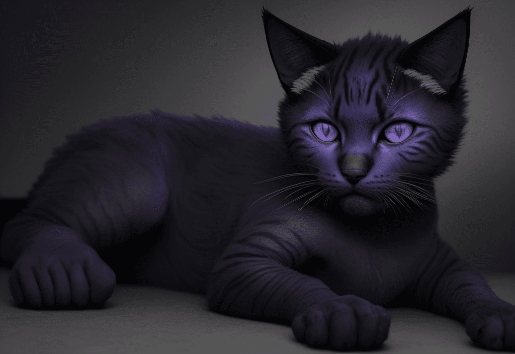AI generated: el felino mutado es esbelto y ágil, con músculos definidos que se deslizan debajo de su piel , Su pi...