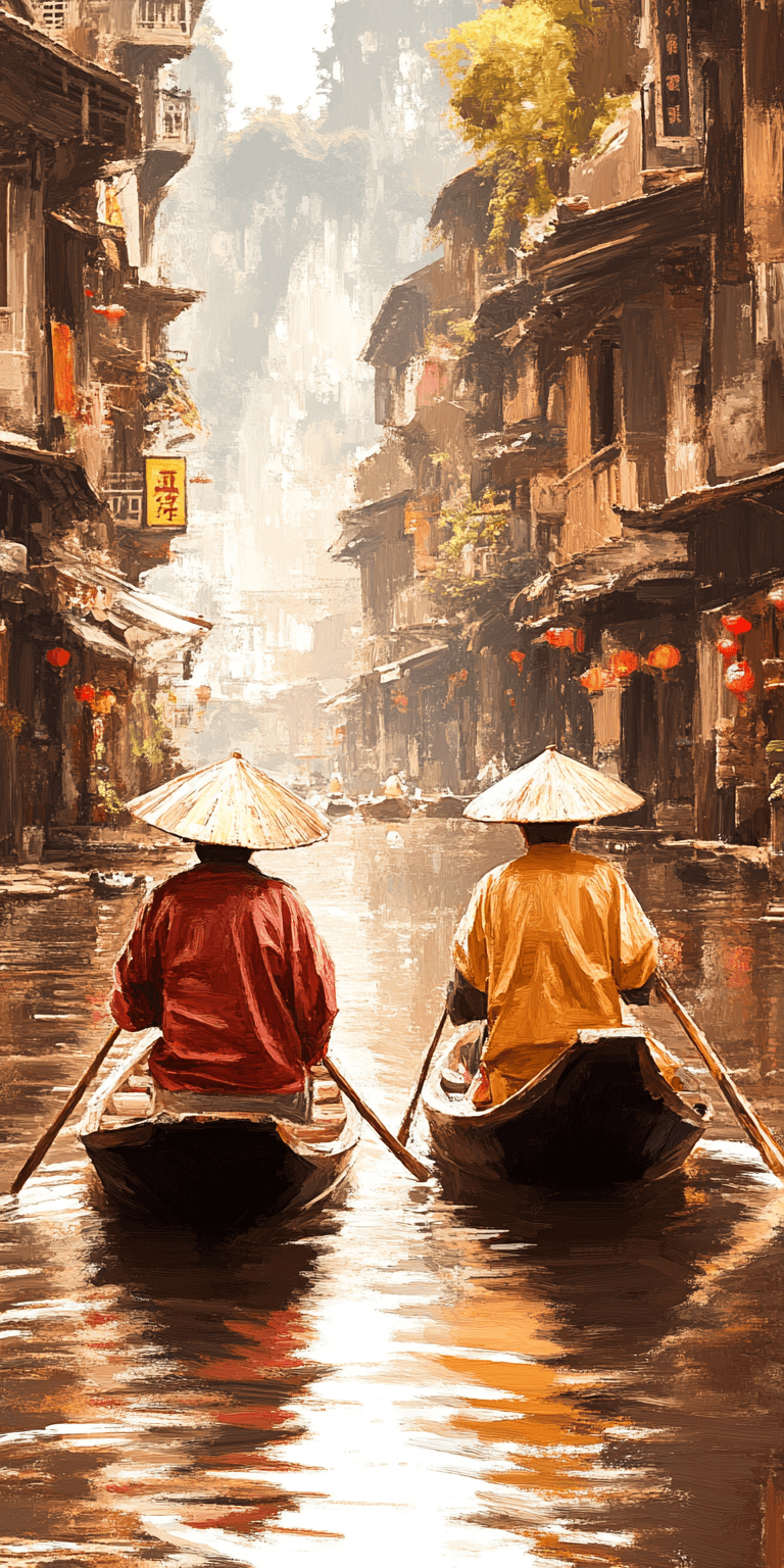 AI generated: Oriental painting, muted tonalities, traditional oriental backgrounds --chaos 75 --ar 1:2 --style ra...