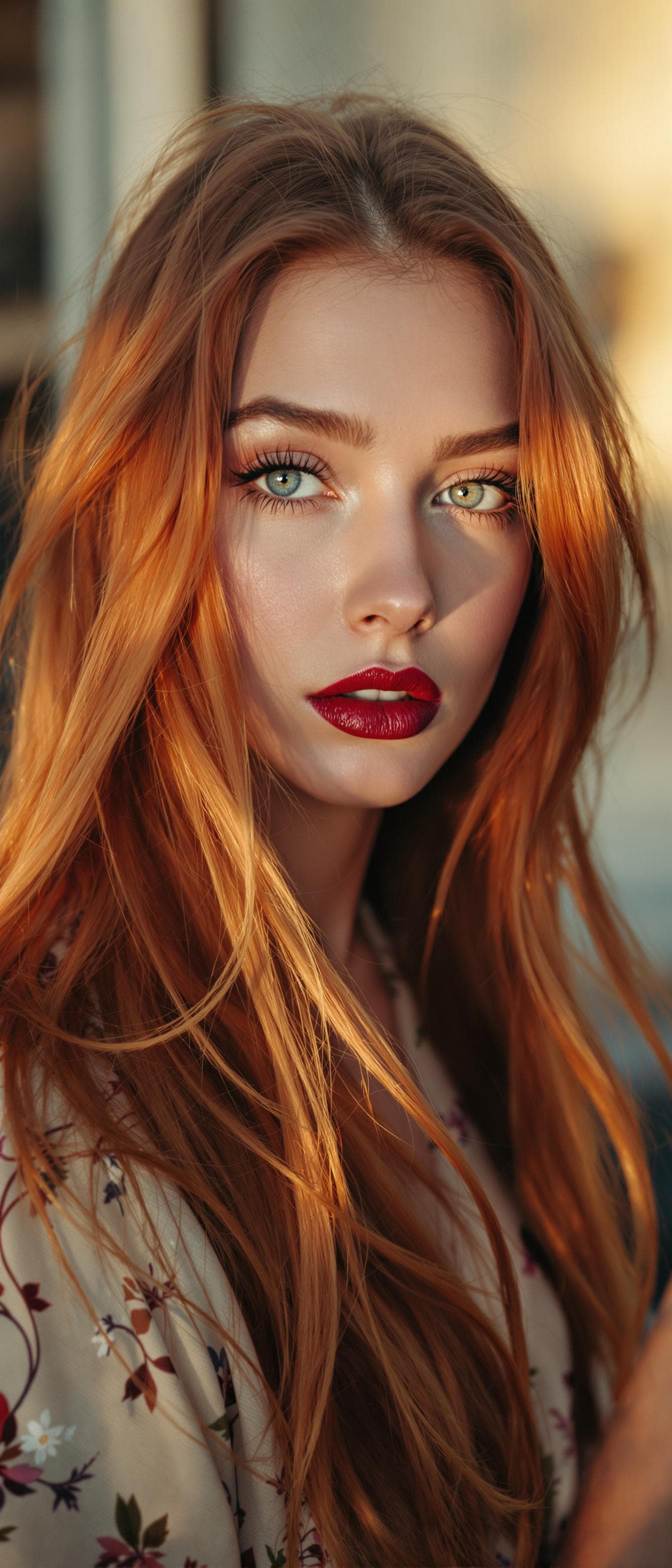 AI generated: "Vertical full-body portrait photo of a stylish supermodel, early 20's, fair skin, long auburn hair....