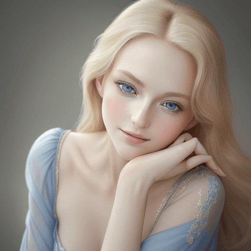 AI generated: An exquisite, high-resolution photo capturing the essence of timeless beauty. The blonde woman, with...