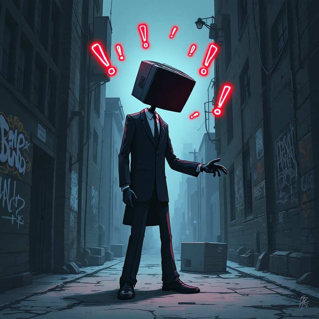 AI generated: a humanoid very thin and tall figure with black gloves in a full-length formal suit, with curved sho...