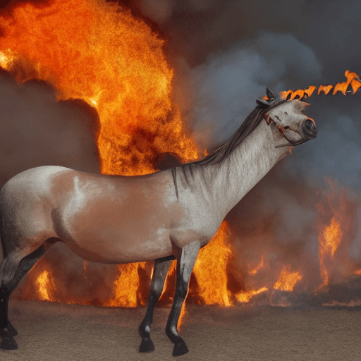 AI generated: un caballo con alas de fuego en el infierno
