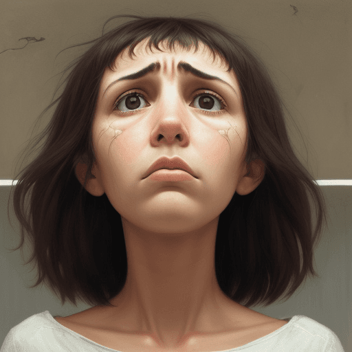 AI generated: facing upwards, sad