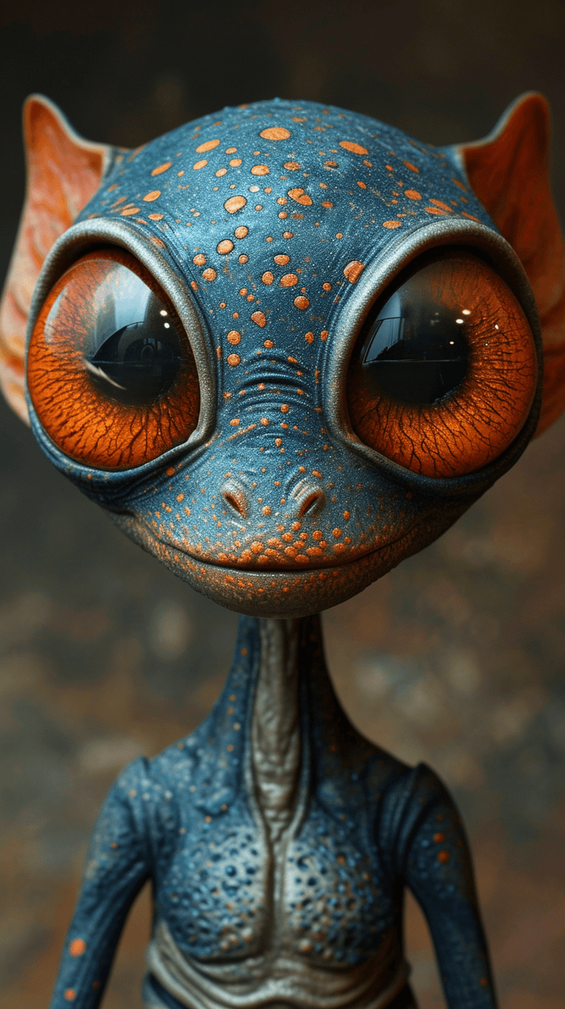 AI generated: 2d art of alien, in the style of textured illustrations, dark gray and bronze, online sculpture, nao...