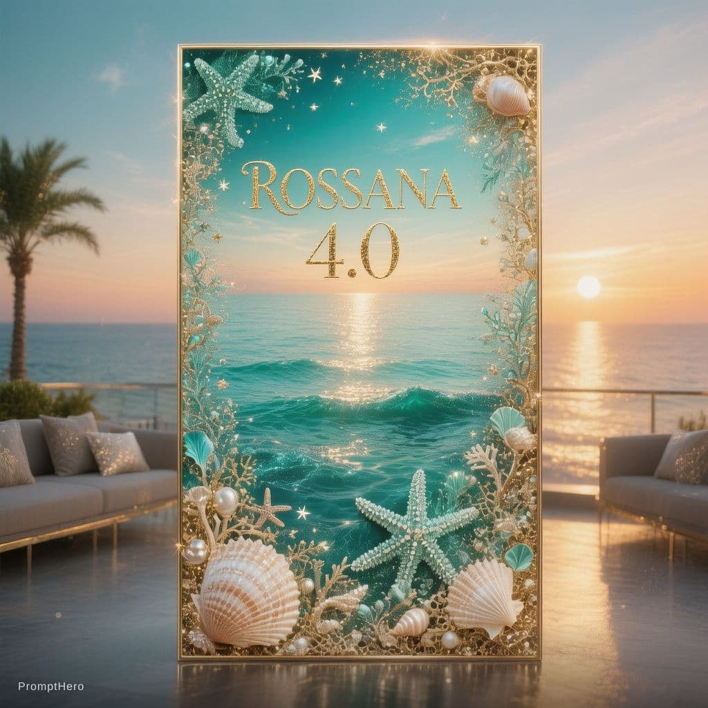 AI generated: Invito elegante per compleanno 40 anni di Rossana, formato verticale smartphone/WhatsApp (1080x1920)...