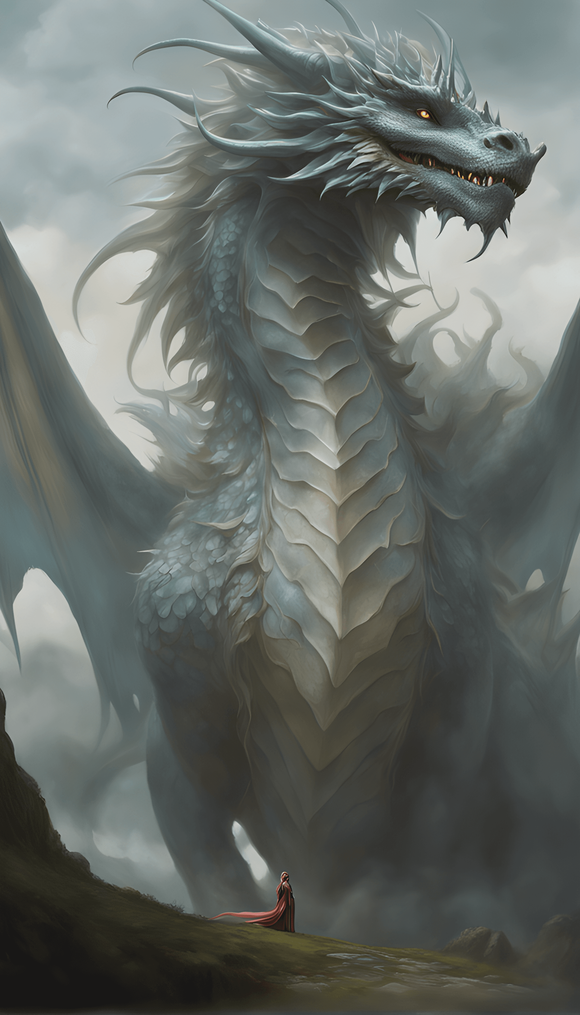 AI generated: Designed by Ognjen Sporin, Ben Erdt oil painting, divine proportion, incredible angle view of a mass...