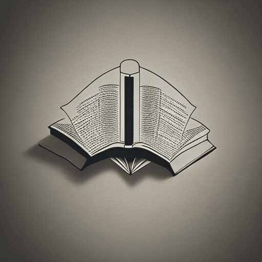 AI generated: a minimalist logo, with a outline construction plan emerging from a book and above it a lamp, graphi...