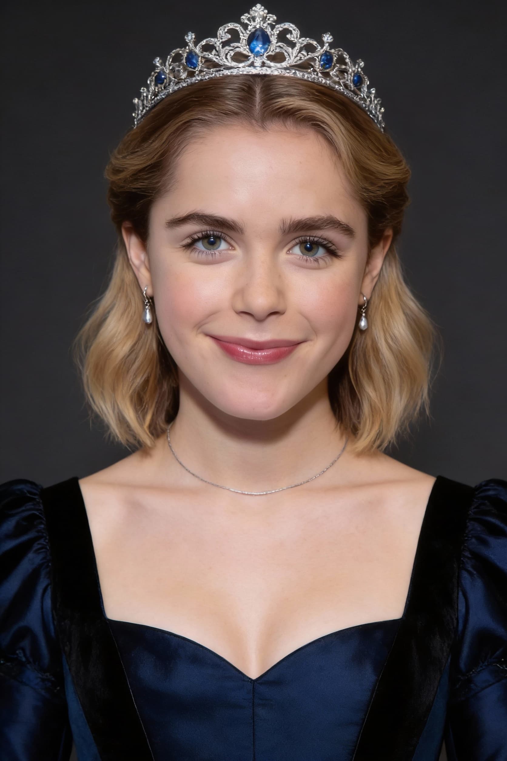 AI generated: adult human female noblewoman, aristocratic presence, composed and refined,

face resembles Kiernan ...