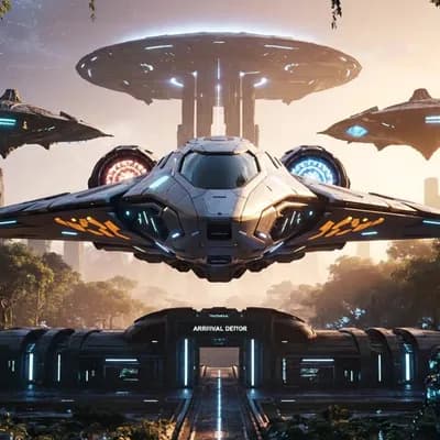 AI generated video: Futuristic epic adventure scene, a massive **Tartaria-incredible megalithic building** in the backgr...