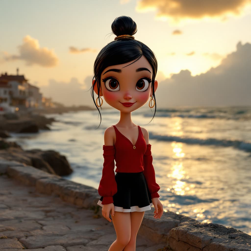 AI generated: "Create a hyper-realistic image of Olive Oyl, inspired by her classic design but rendered in lifelik...