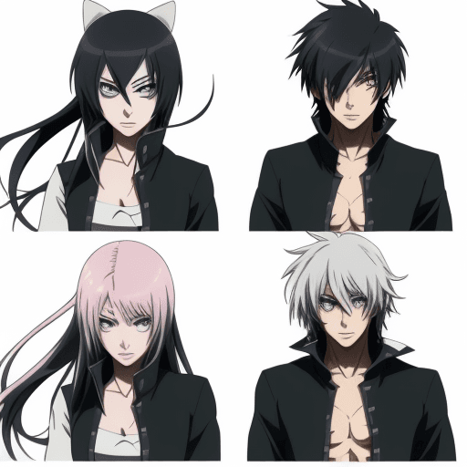 AI generated: anime motives at the edge but the middle blank