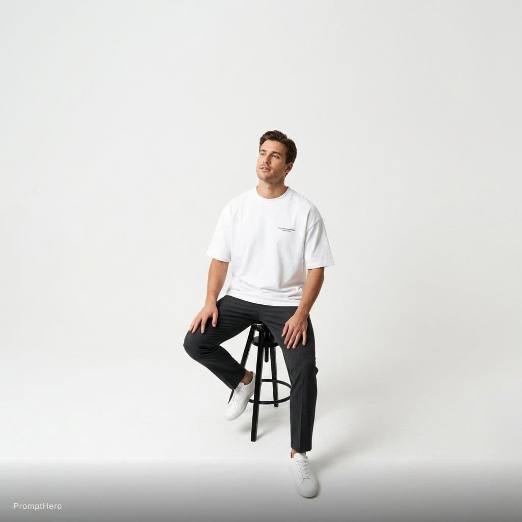AI generated: For a clothing campaign like your reference, the key is to keep the composition minimal, high-fashio...