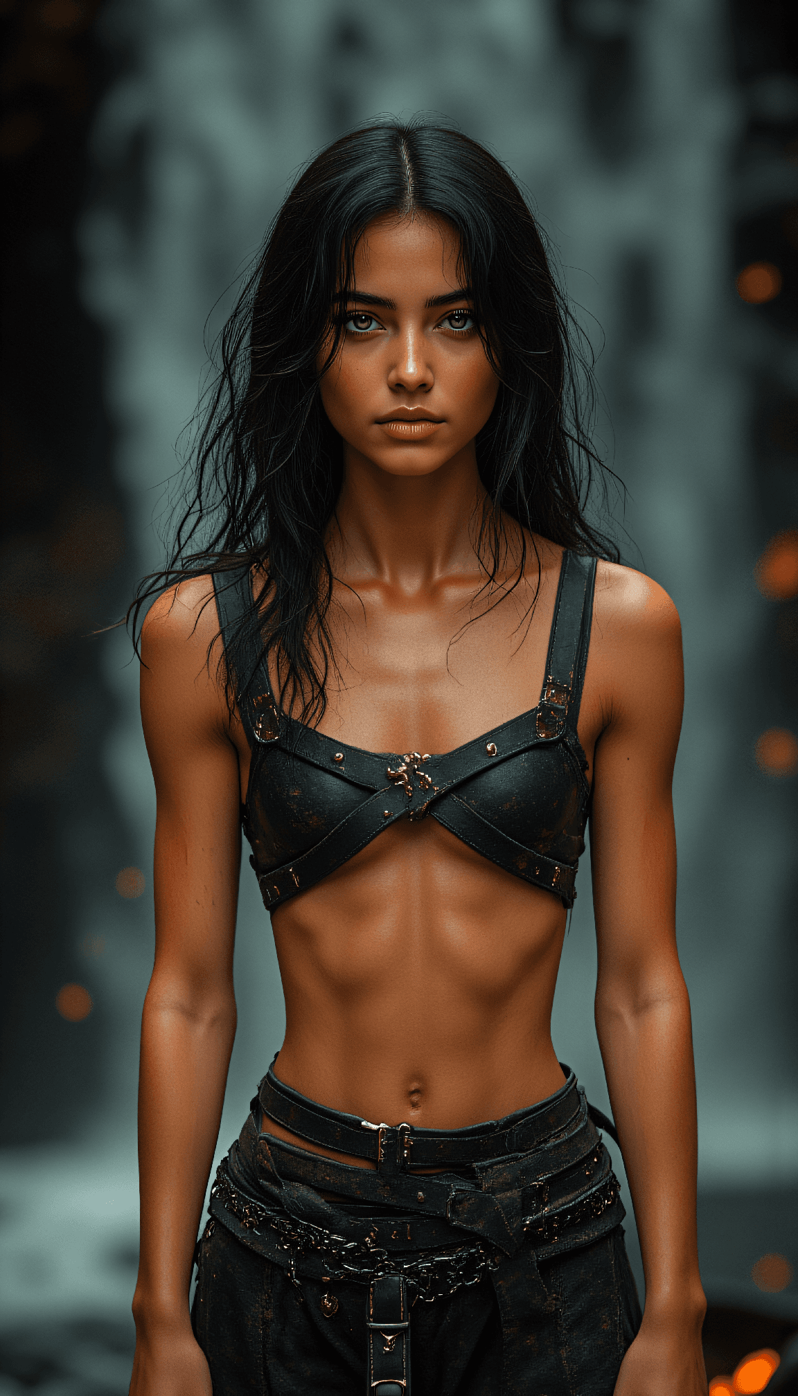 AI generated: abstract, Fantasy Fashion high angle photo of a 24 year old Moldovan-Samoan female powerful politici...