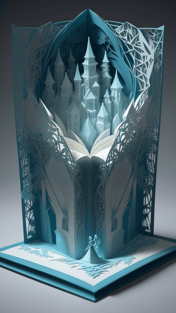 AI generated: a mesmerizing open book 3D paper cut art that defies the boundaries of imagination. Bring the magica...