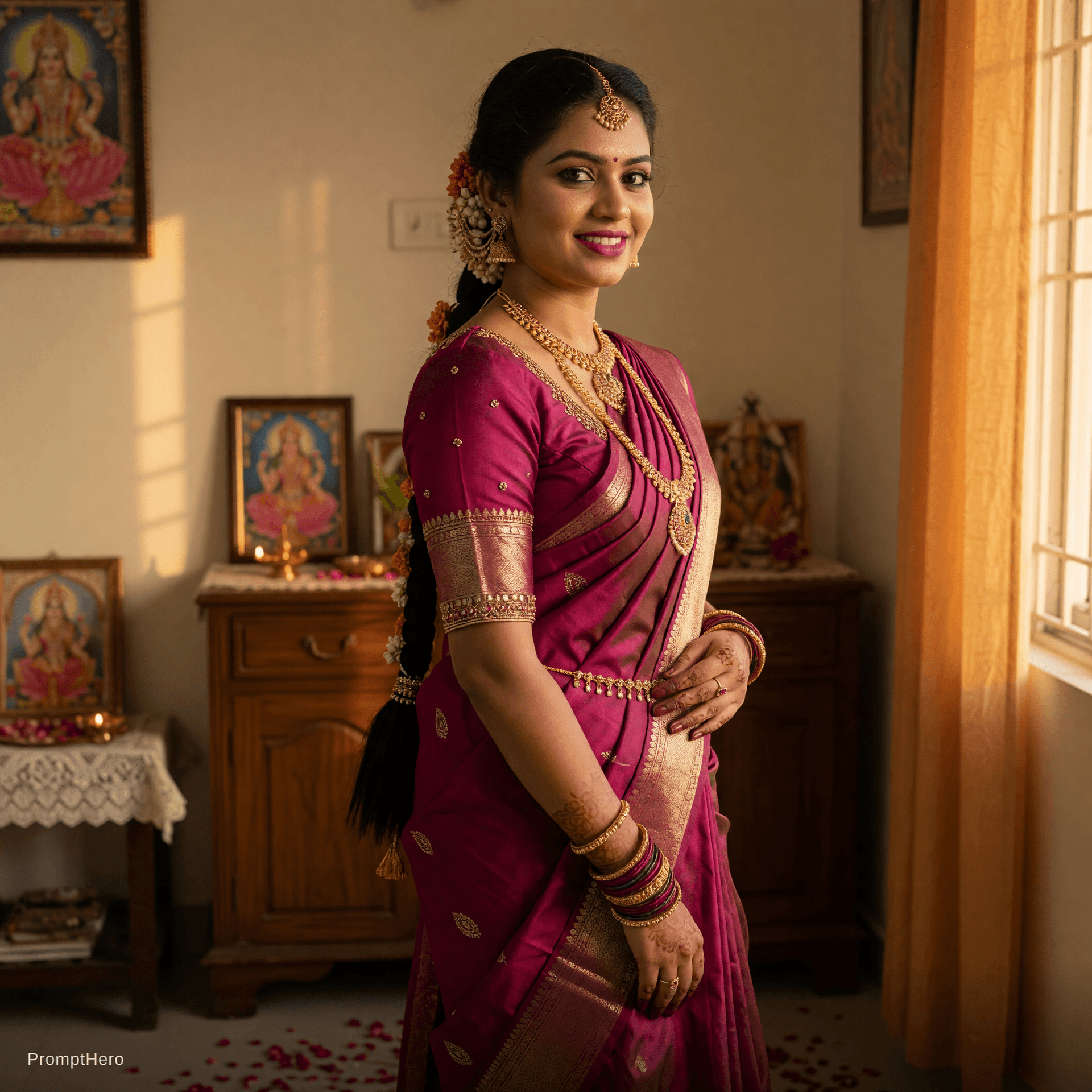 AI generated: make a image of indian women aged 22-24 years in saree