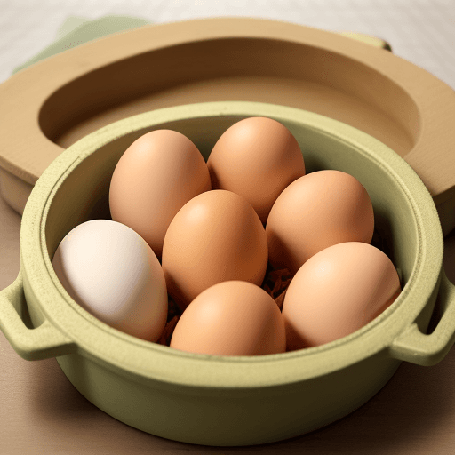 AI generated: Chicken sitting in eggs