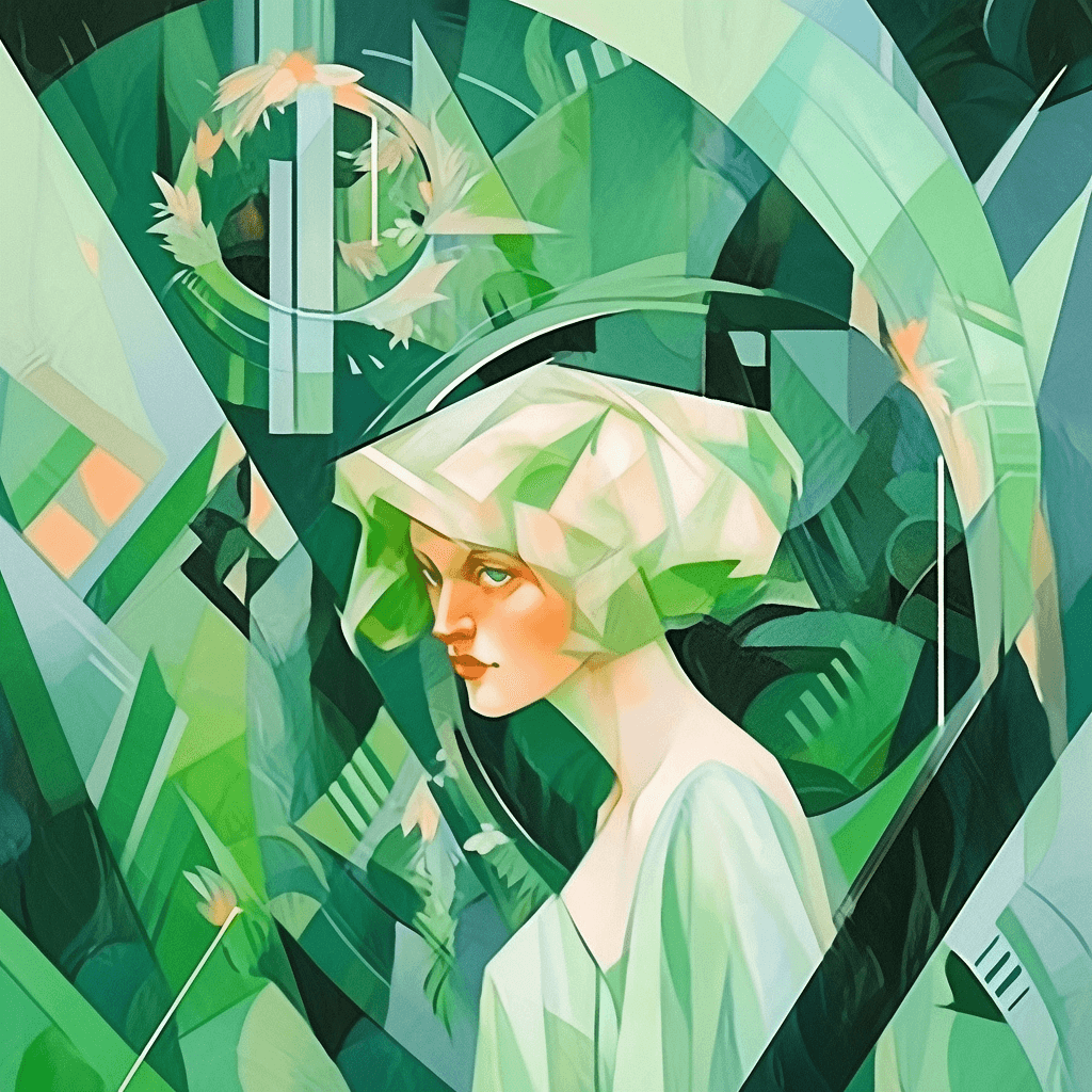 AI generated: A visionary illustrator, bringing fantasy worlds to life, in the style of Lyubov Popova, a whimsical...