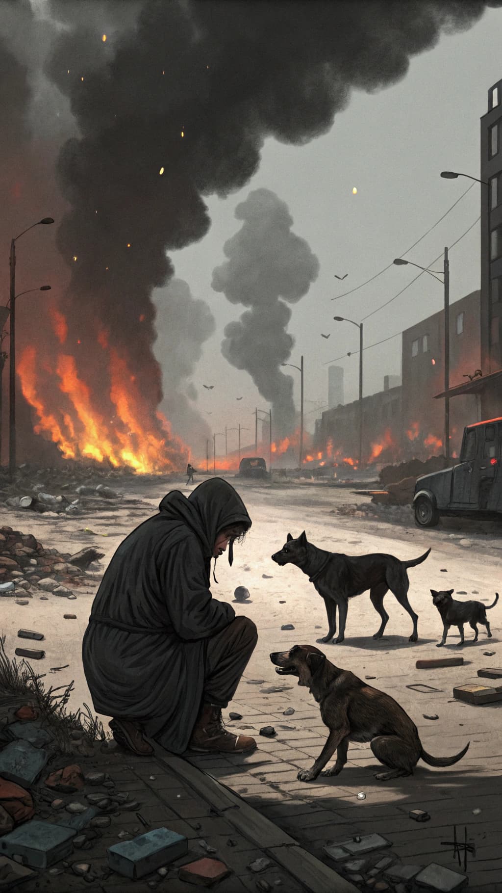 AI generated: Oh the burden bleed, it was the world on fire. No-one eating bodies so I was wrong to leave to avoid...